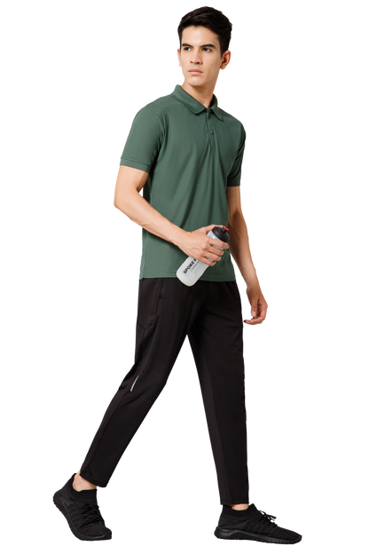 Mexofit Solid Mens Green Regular Fit Polo T-Shirt