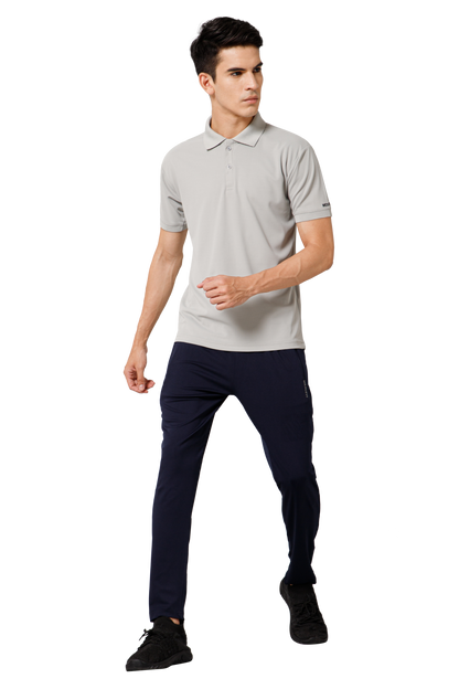 Mexofit Solid Mens Light Grey Regular Fit Polo T-Shirt