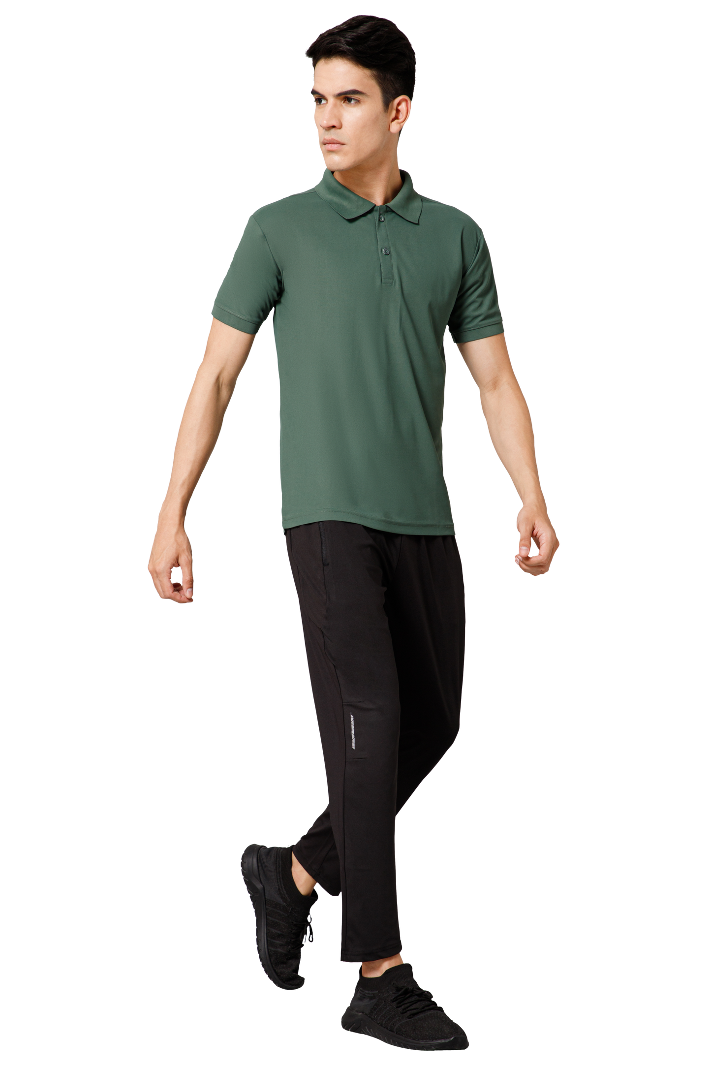 Mexofit Solid Mens Green Regular Fit Polo T-Shirt