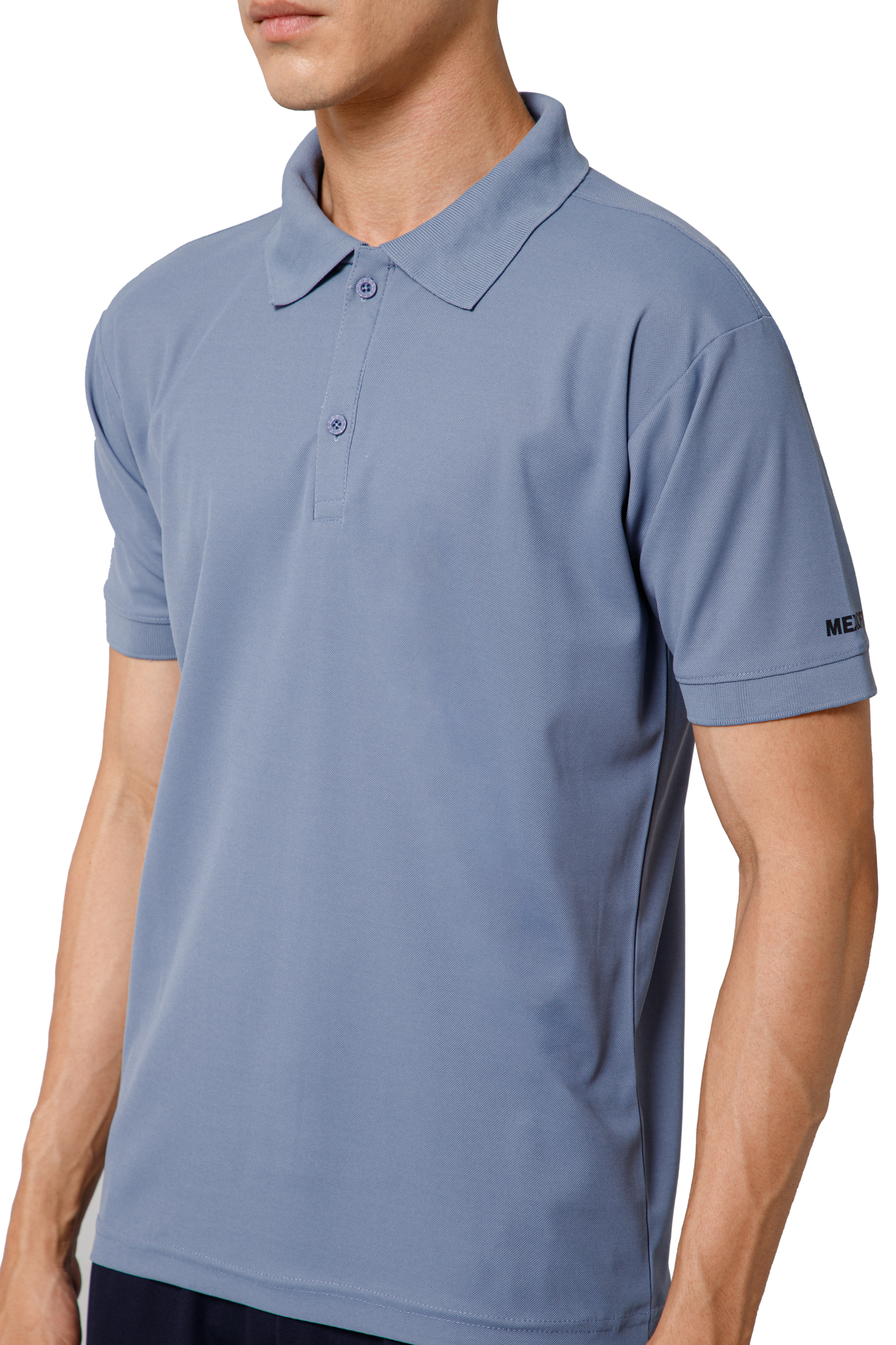 Mexofit Solid Mens Blue Regular Fit Polo T-Shirt