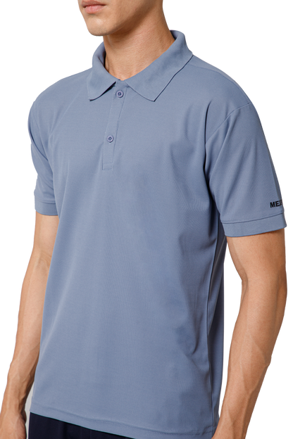 Mexofit Solid Mens Blue Regular Fit Polo T-Shirt