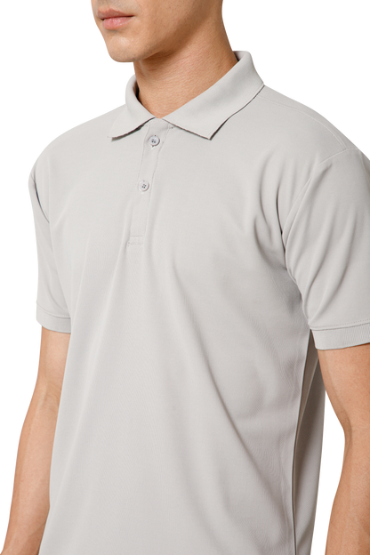 Mexofit Solid Mens Light Grey Regular Fit Polo T-Shirt